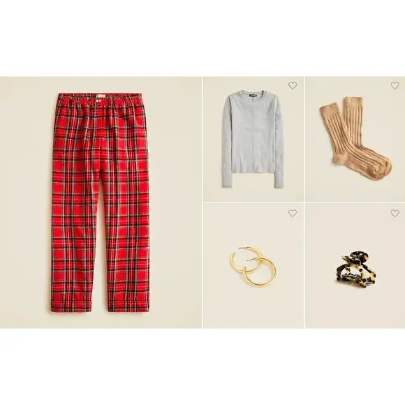 J.Crew Flannel Pajama Pant Good Tidings Plaid Women’s Size S CP545 New